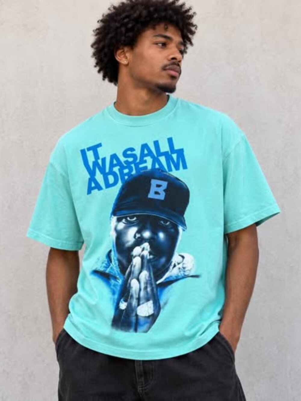 Notorious BIG Biggie Smalls T-shirt It Was All a Dream Size XL Graphic Teal